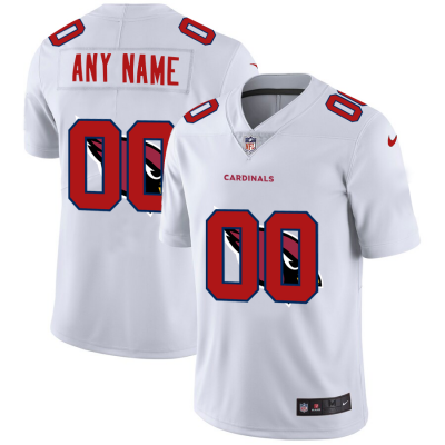 Arizona Cardinals Custom White Men's Nike Team Logo Dual Overlap Limited NFL Jersey